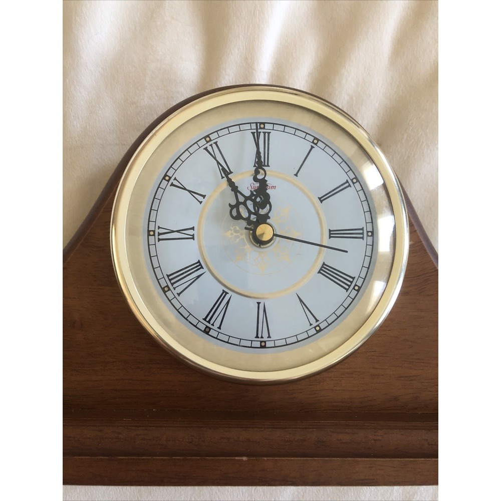 Vintage Sunbeam Wood Mantle Clock Model 882-621 Tested Works Great 17x7x3.5 - Picture 10 of 10